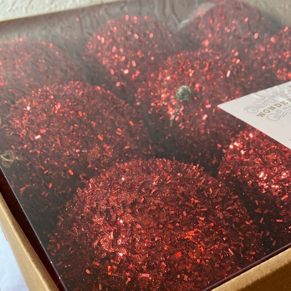 Wondershop: 9 Red Glitter Ornament Set - Picture 5 of 11